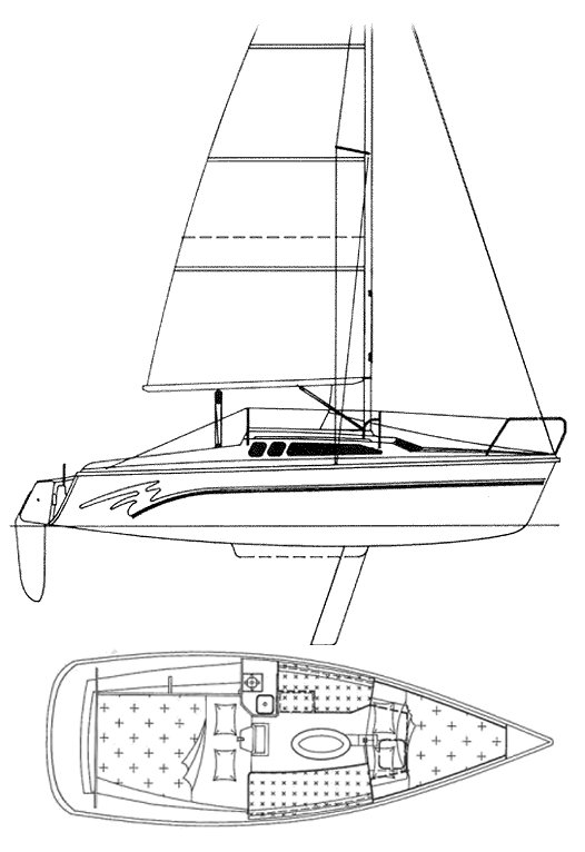 Hunter 235 sailboat under sail