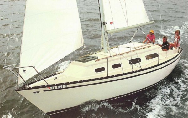 Hunter 27 sailboat under sail