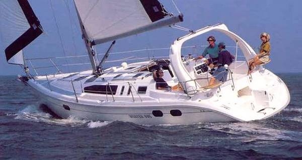 Hunter 380 sailboat under sail