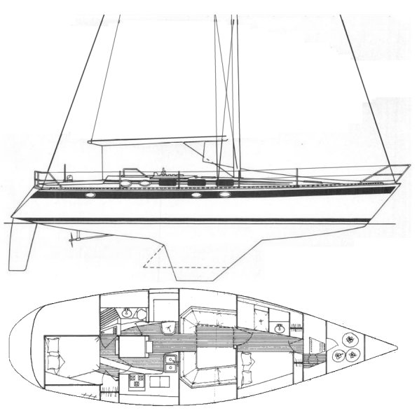 Hunter 45 sailboat under sail