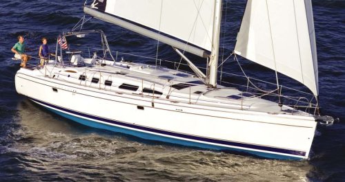 Hunter 49 sailboat under sail