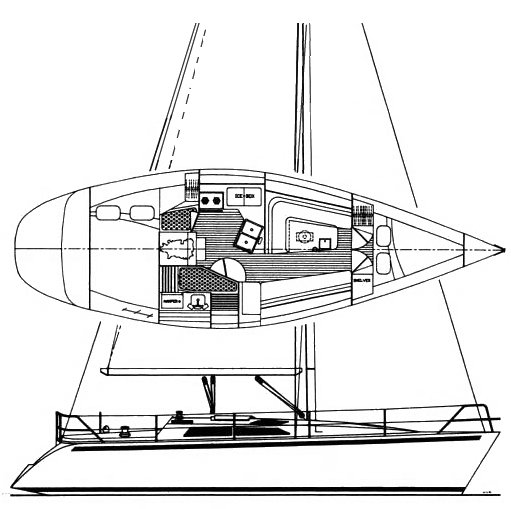 Hunter 355 legend sailboat under sail