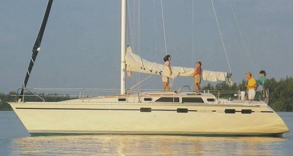 Hunter 375 legend sailboat under sail