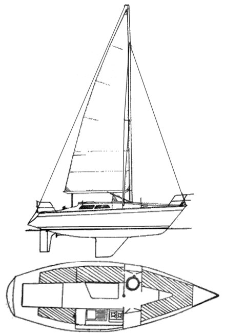 Hutton 28 sailboat under sail