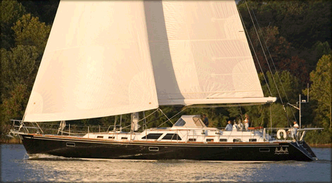 Hylas 70 sailboat under sail