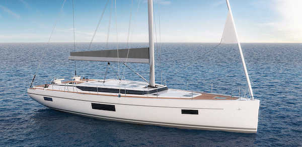 C57 bavaria sailboat under sail