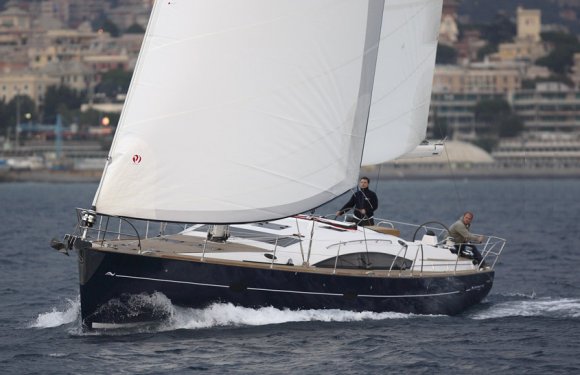 Elan impression 514 sailboat under sail