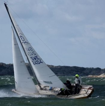 International folkboat sailboat under sail