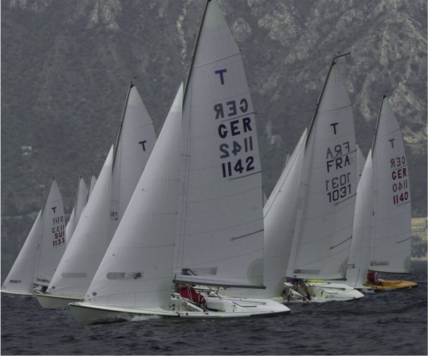 Tempest international sailboat under sail