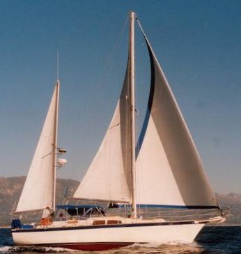 Irwin 42 sailboat under sail