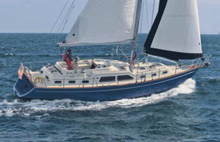 Island packet 445 sailboat under sail