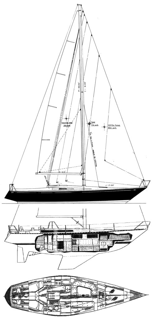 Iw 40 sailboat under sail