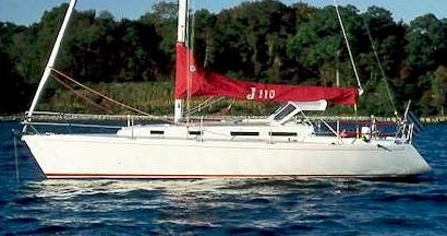 J110 sailboat under sail