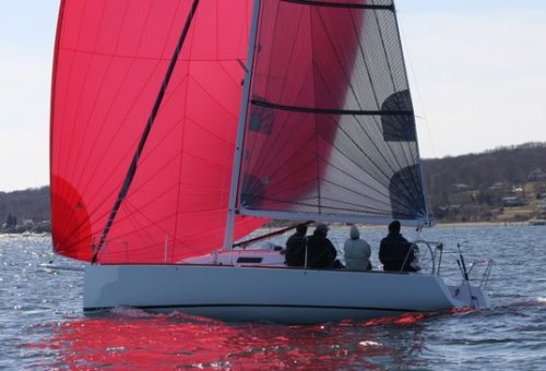 J95 sailboat under sail