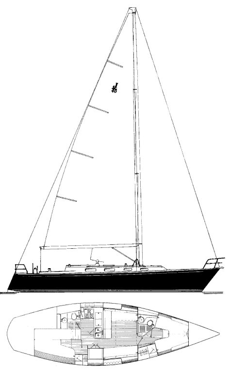 J40 sailboat under sail
