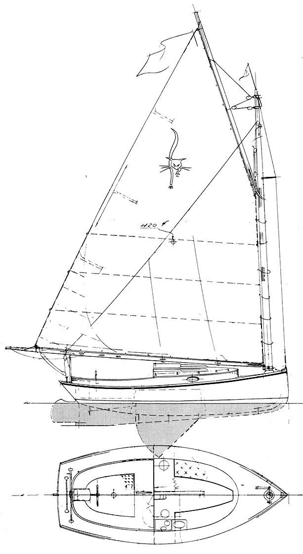Family cat 23 sailboat under sail
