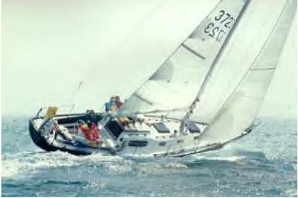 Javelin 38 tripp sailboat under sail