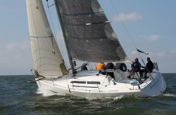 Sj 320 sailboat under sail