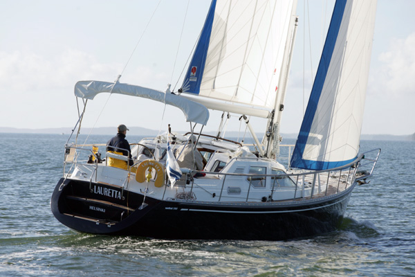 Nauticat 385 sailboat under sail