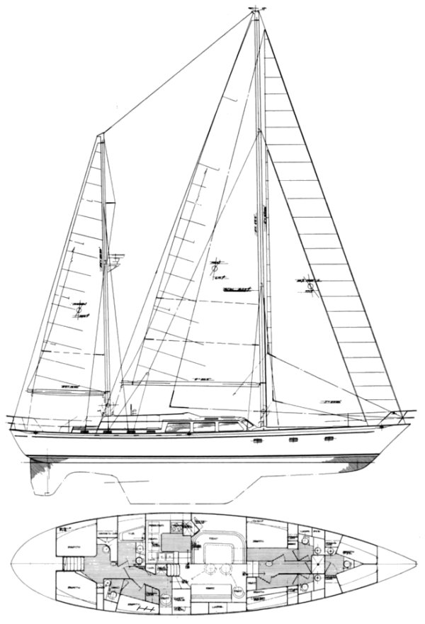 Lafitte 66 sailboat under sail