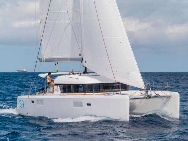 Lagoon 39 sailboat under sail