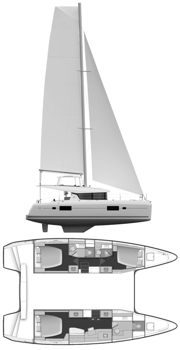 Lagoon 42 2 sailboat under sail