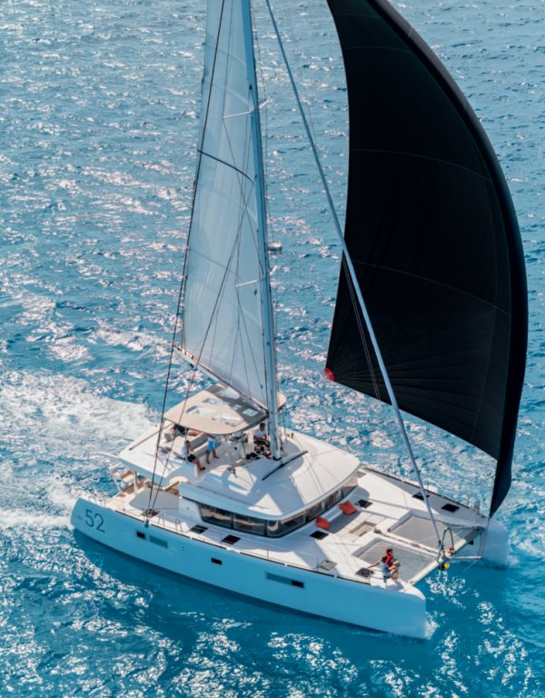 Lagoon 52 sailboat under sail