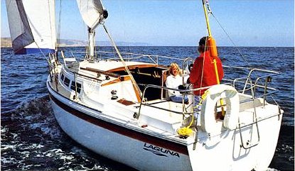 Laguna 30 sailboat under sail