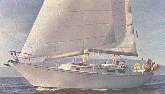 Landfall 42 cc sailboat under sail