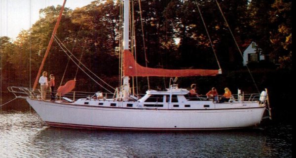 Landfall 48 cc sailboat under sail