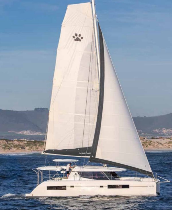 Leopard 45 sailboat under sail
