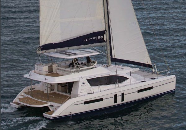Leopard 58 sailboat under sail