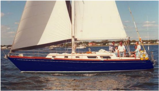 Little harbor 38 sailboat under sail