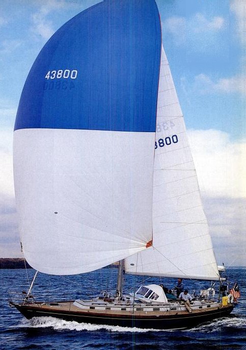 Little harbor 48 sailboat under sail