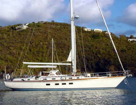 Little harbor 53 cc sailboat under sail