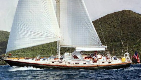 Little harbor 54 sailboat under sail