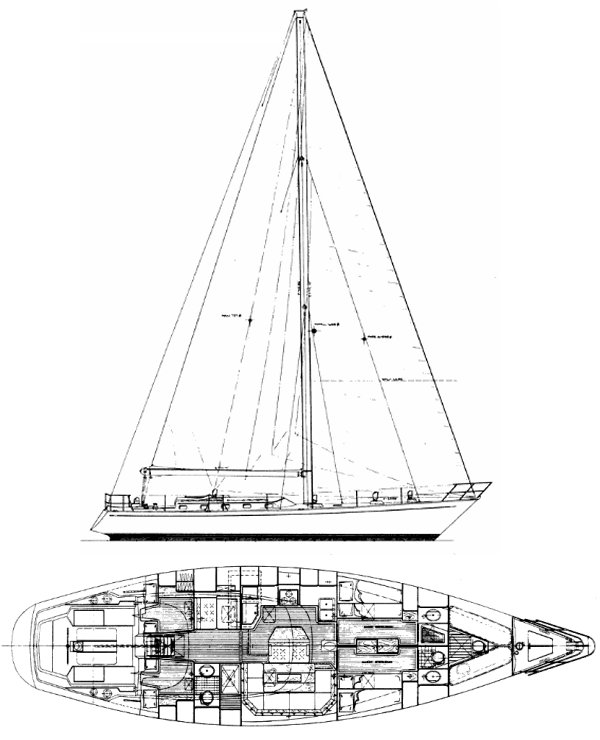 Little harbor 57 sailboat under sail