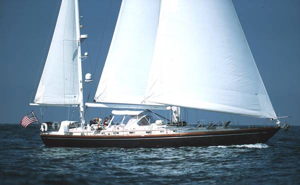 Little harbor 63 sailboat under sail