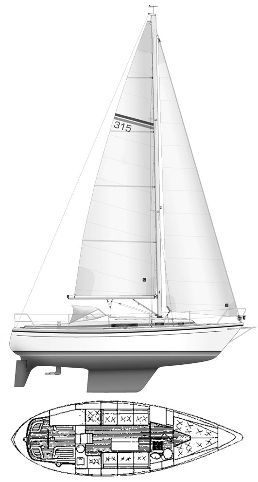 Lm mermaid 315 sailboat under sail