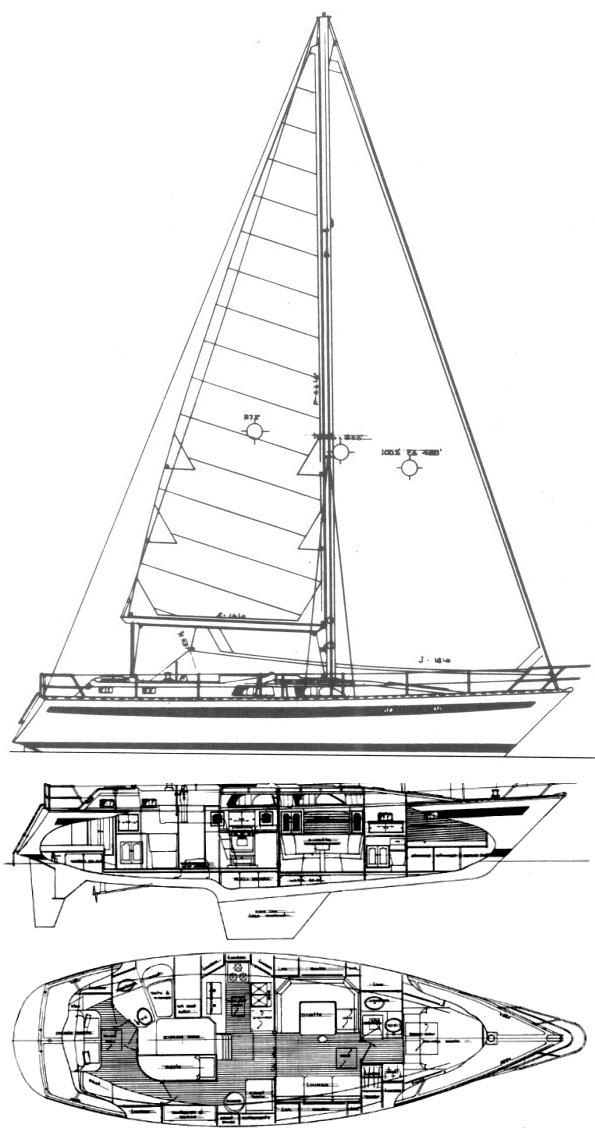 Maple leaf 45 sailboat under sail