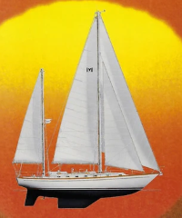 Mariner 47 brewer sailboat under sail