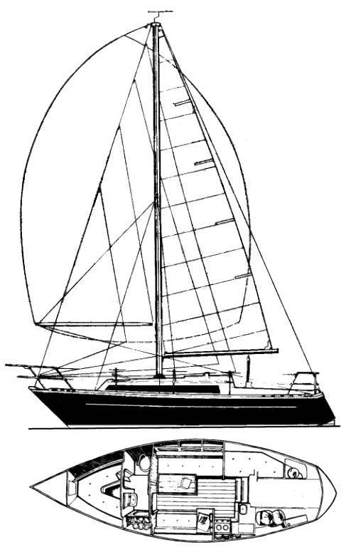 Mirage 28 feltham sailboat under sail