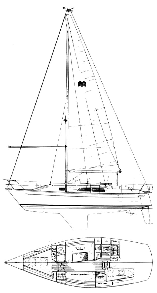 Mirage 33 sailboat under sail