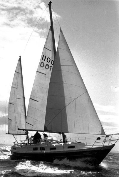 Mirage 37 feltham sailboat under sail
