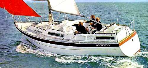 Moody 33 mkii sailboat under sail