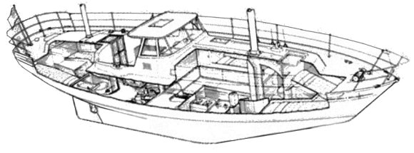 Halberdier 36 moody sailboat under sail