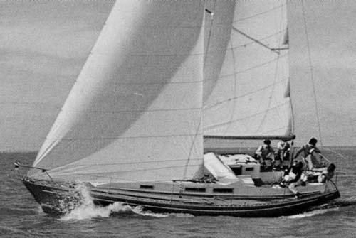 Moody 379 sailboat under sail