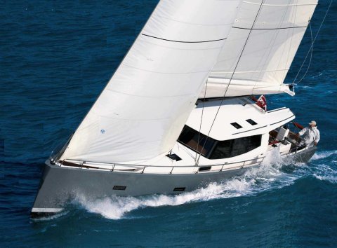 Moody 45 ds sailboat under sail