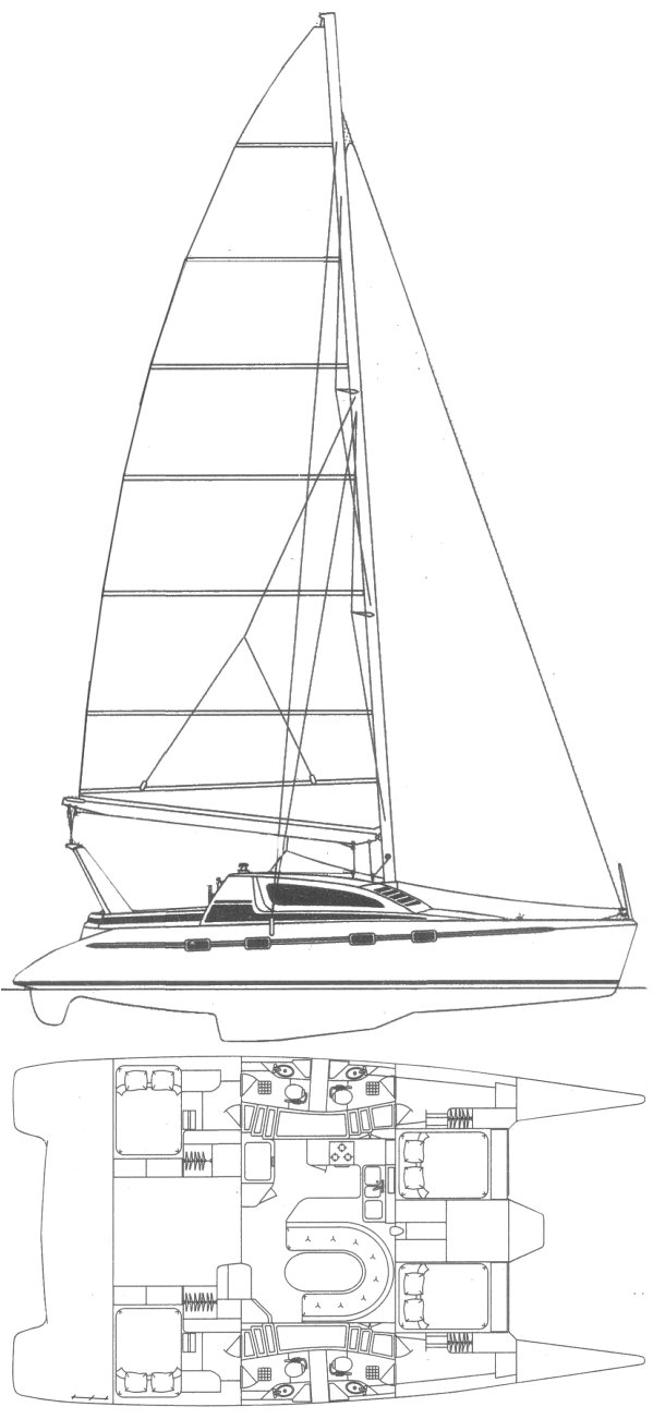 Moorings 4500 sailboat under sail