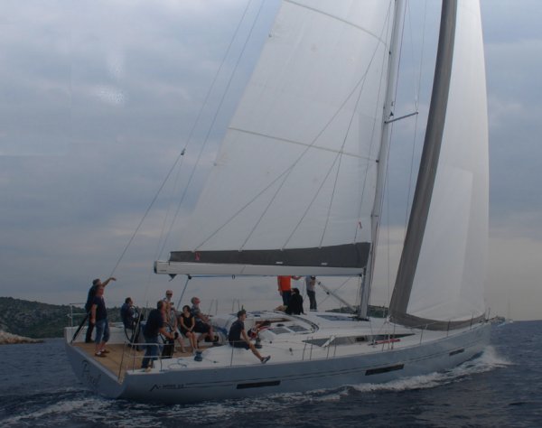 More 55 sailboat under sail